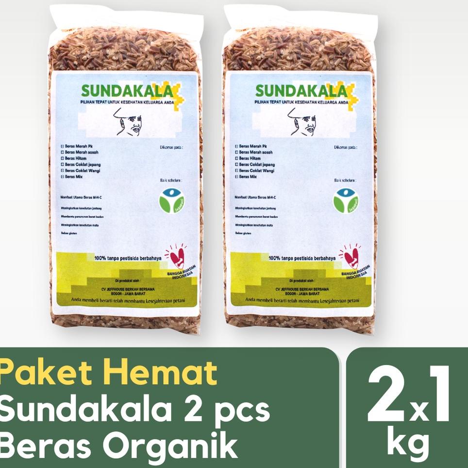 

Buruan pesan--Paket Hemat Beras Sundakala - Beras Merah Sosoh 2Kg - Organik