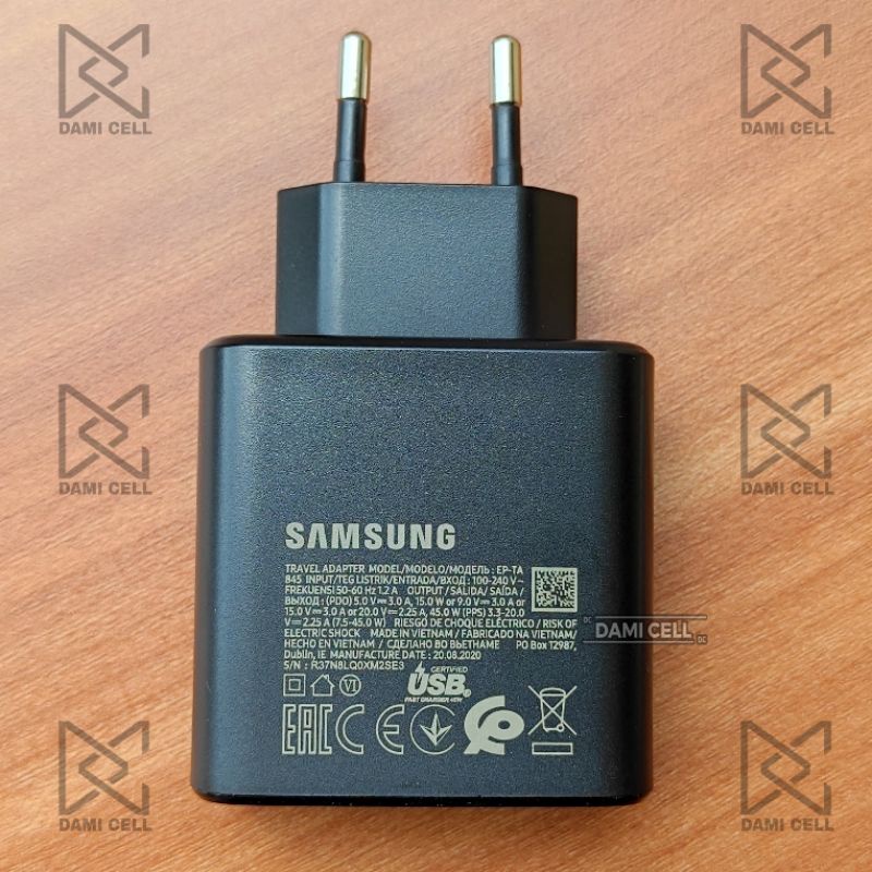 Charger Samsung S20 Ultra Original Super Fast Charging 45W Black Type-C to Type-C 5A