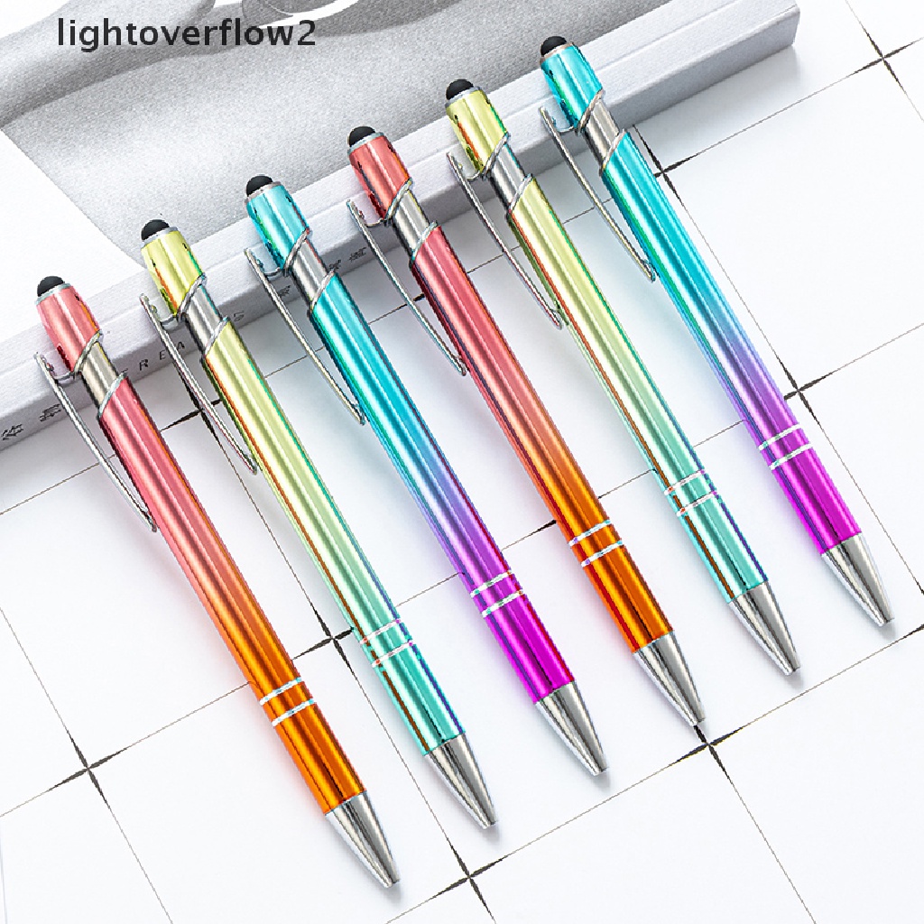 (lightoverflow2) 1pc Bolpen Metal Multi Warna Kualitas Tinggi Untuk Stationery Sekolah / Kantor