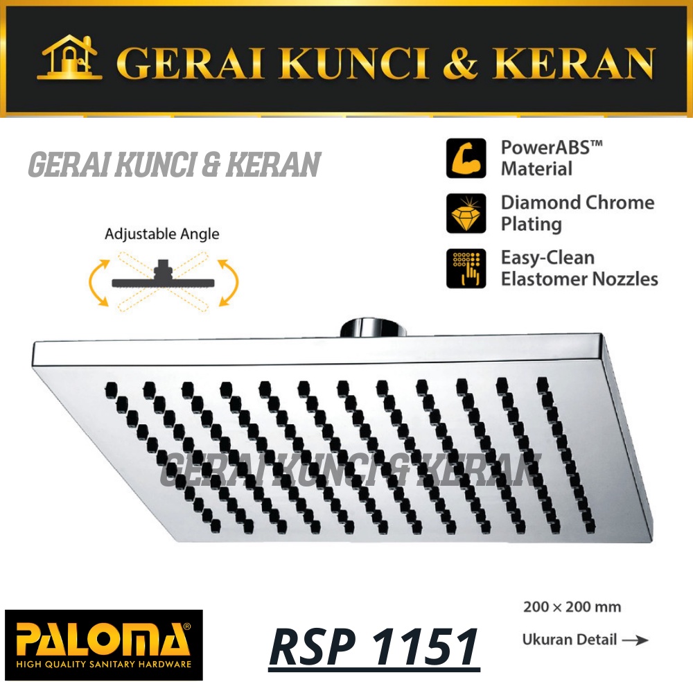 Jual Paloma Rsp Rain Shower Kepala Head Shower Mandi Abs Kotak Shopee Indonesia