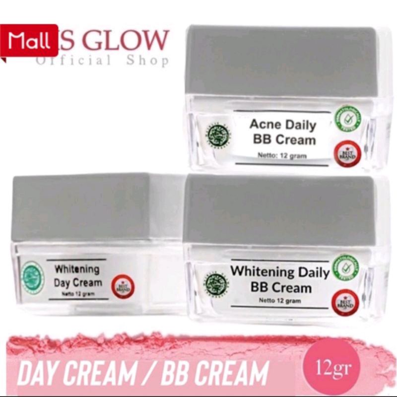 Ms glow Whitening Day Cream / Whitening BB Cream / Acne Daily BB Cream / Krim Siang ORIGINAL / Found