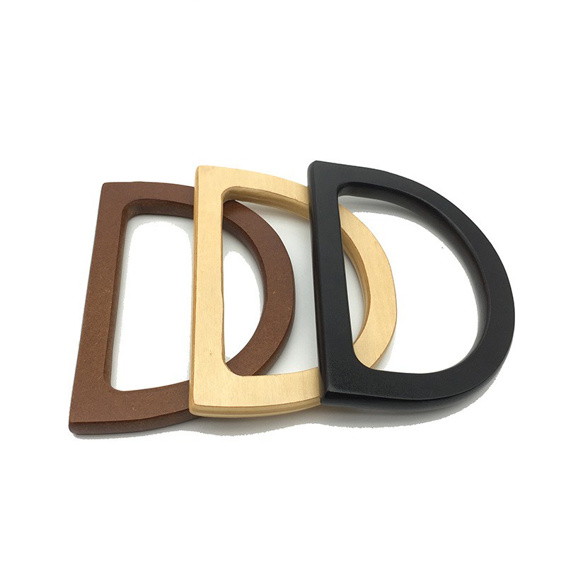 AnekaBenang - Gagang Tas Handle Kayu Ring D / Bulat [2PCS]