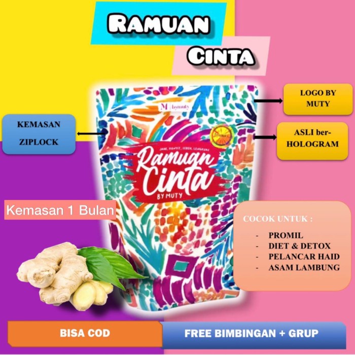 Ramuan Cinta By Muti 250g Pelangsing Herbal Promil Penurun Berat Badan