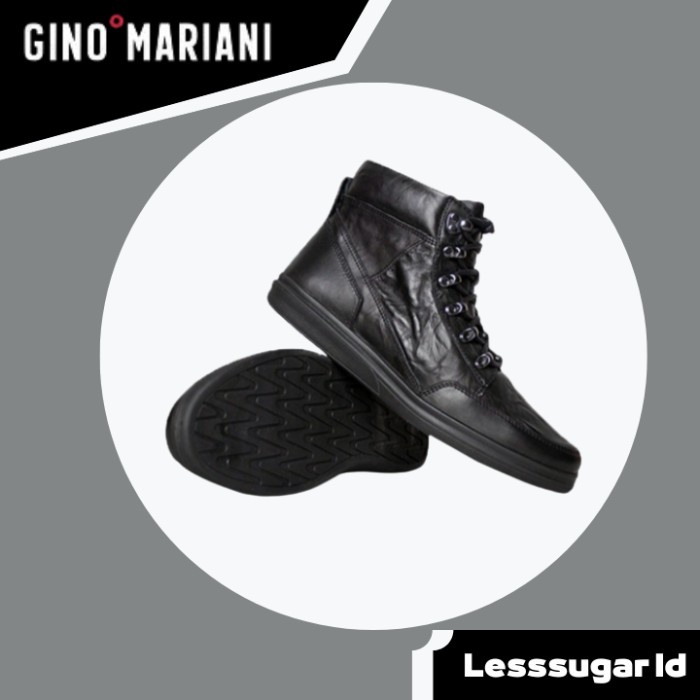Sepatu GINO MARIANI Original Model Boots Kulit Hitam Gregory 3