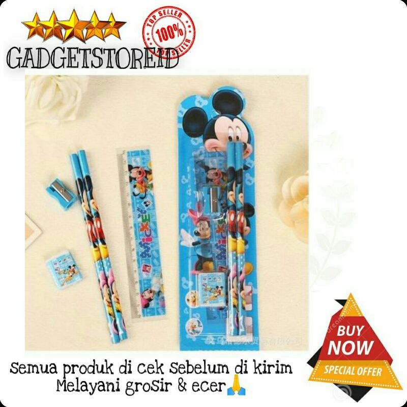 

GG - set alt tulis sekolah 5 in 1 karakter lucu / mini stationery alt tulis karakter kartun set