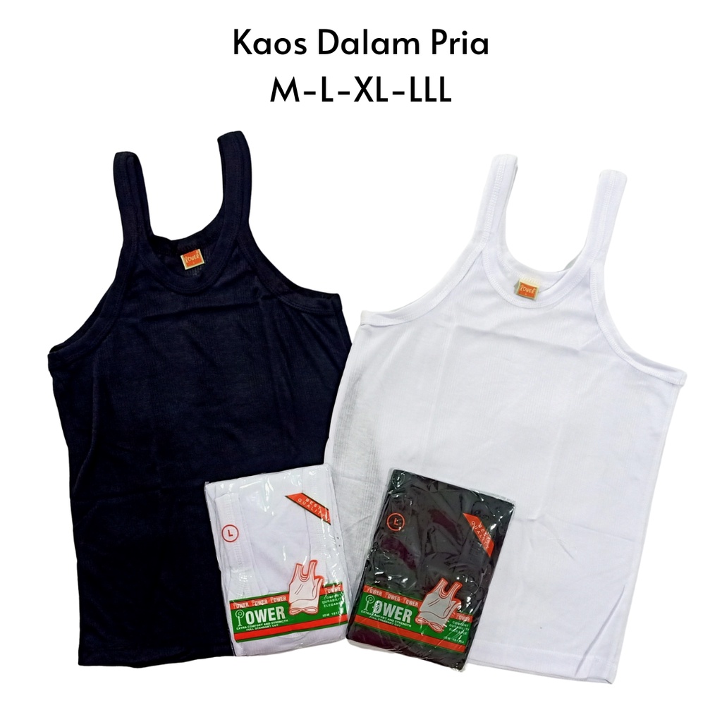 Kaos Dalam Pria Singlet Pria Dewasa Hitam Putih Original Berkualitas M-L-XL-XXL