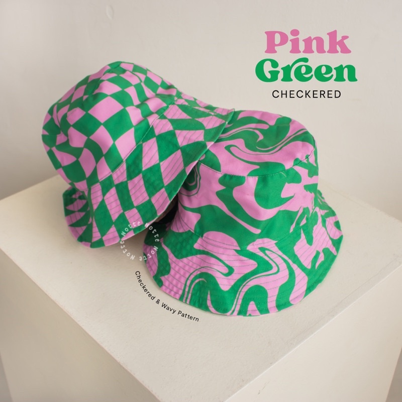 NOTTE -  Reversible Bucket Hat Checkered Pattern Series