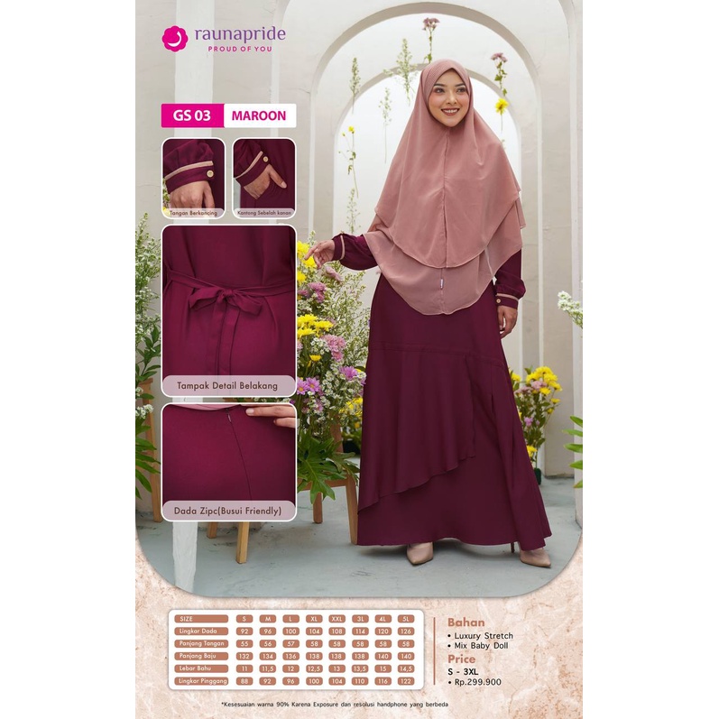 Rauna RGS GS 03 Gamis Syari Set / Rauna Terbaru 2022 / Fashion Muslim