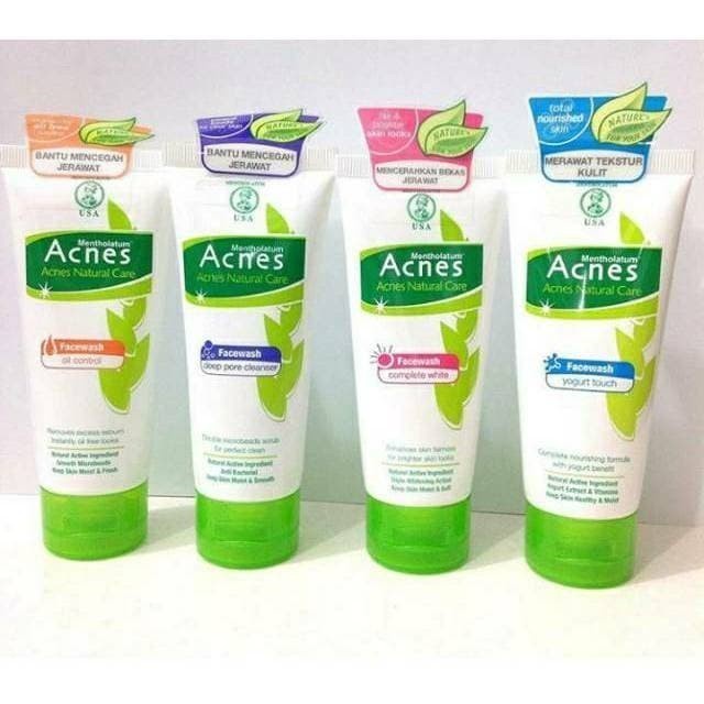 Acnes Natural Care Yoghurt Face Wash 50 Gr ( Biru )