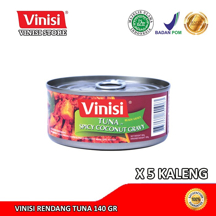 

Ikan Kaleng Paket 5 Kaleng Vinisi Rendang Tuna 140 Gr