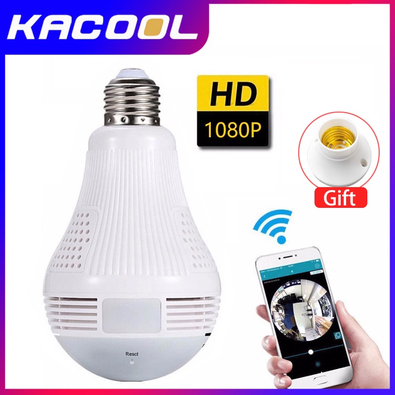 CCTV Kamera IP V380 Camera Wireless Wifi HD Smart Bulb Camera 360° PTZ Panoramic Fisheye Bohlam Kamera CCTV V380 Pro Home Security Cameras