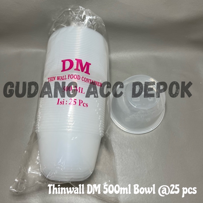THINWALL BOWL DM 200ML 300ML 400ML 450ML 500ML ISI 25 PCS / THINWALL MANGKOK MAKAN PLASTIK BULAT / T