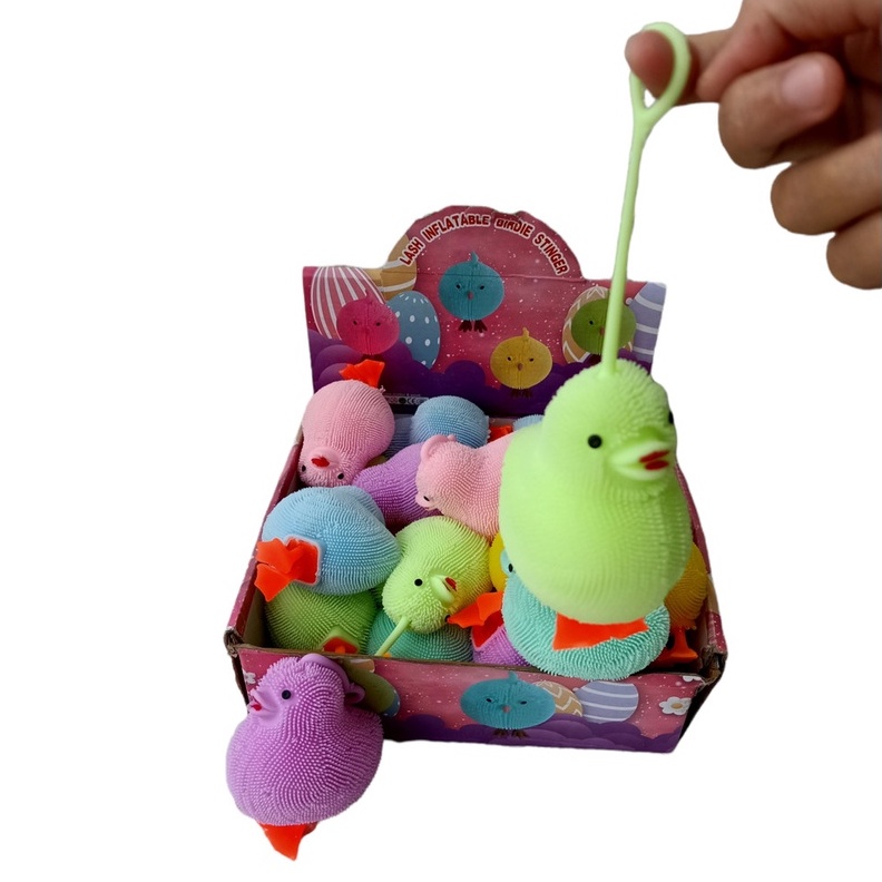 Mainan Puffer Ball Yoyo Karet Lampu LED Virus Corona / Boneka Bear / Ayam Burung Birdie Bola Ubur Ubur Kenyal