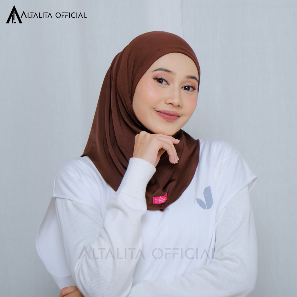 Altalita - Kerudung Bergo Zyta Non Pad Instan Polos Terbaru Bahan Jersey Premium Cocok untuk Olahraga Volly Futsal Senam dan Sehari-hari