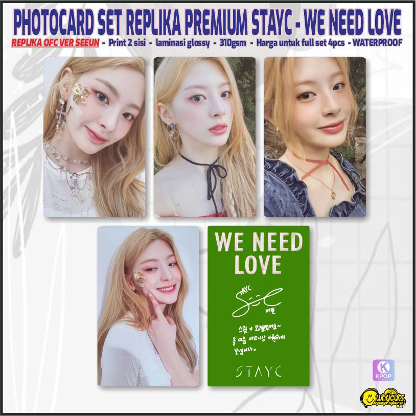Photocard Set Replika Premium STAYC We Need Love &amp; young luv / Print 2 sisi laminasi glossy / anti iar