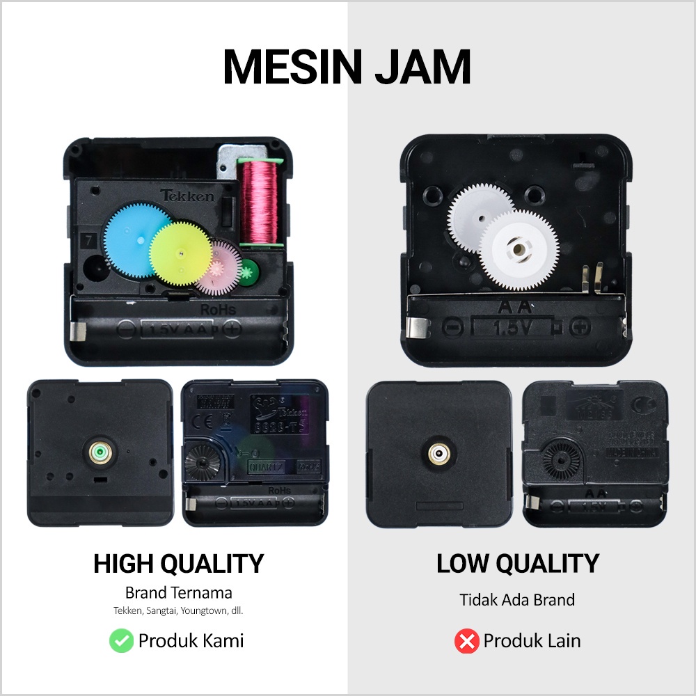 Taffware Jam Dinding Besar DIY Giant Clock Model Kucing Lucu JM-12 ( Al-Yusi )