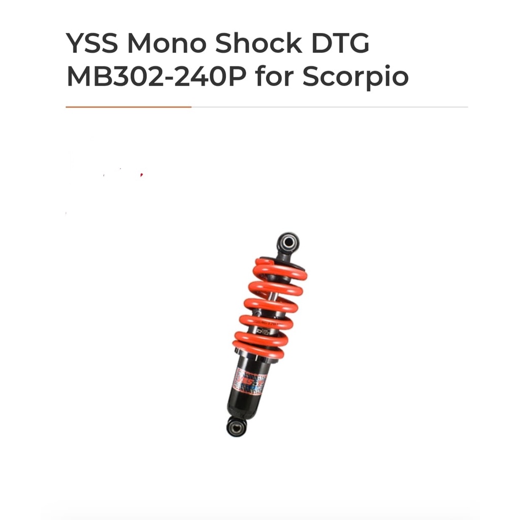 YSS Mono Shock DTG MB302-240P for Scorpio