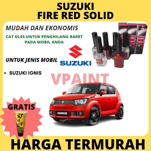 CAT OLES MOBIL SUZUKI IGNIS WARNA MERAH SOLID/FIRE RED SOLID
