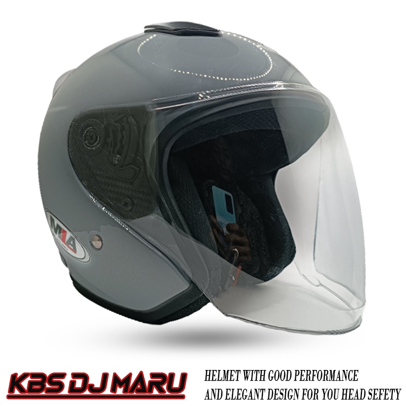 Helm Half Face MLA Polos GORILLA GREY Untuk Pria Dan Wanita Dewasa SNI COD [PREMIUM QUALITY PRODUCT]