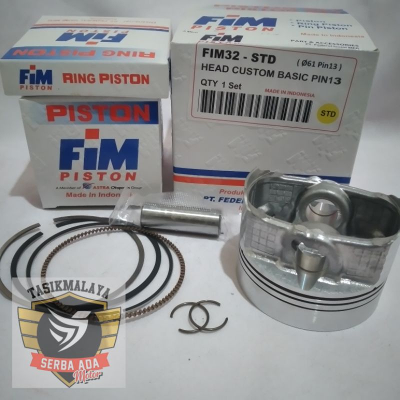 PISTON KIT FIM32 CUSTOM DOME MENTAH PEN 13 DIAMETER 61, 61.5, 62, 62.5, 63