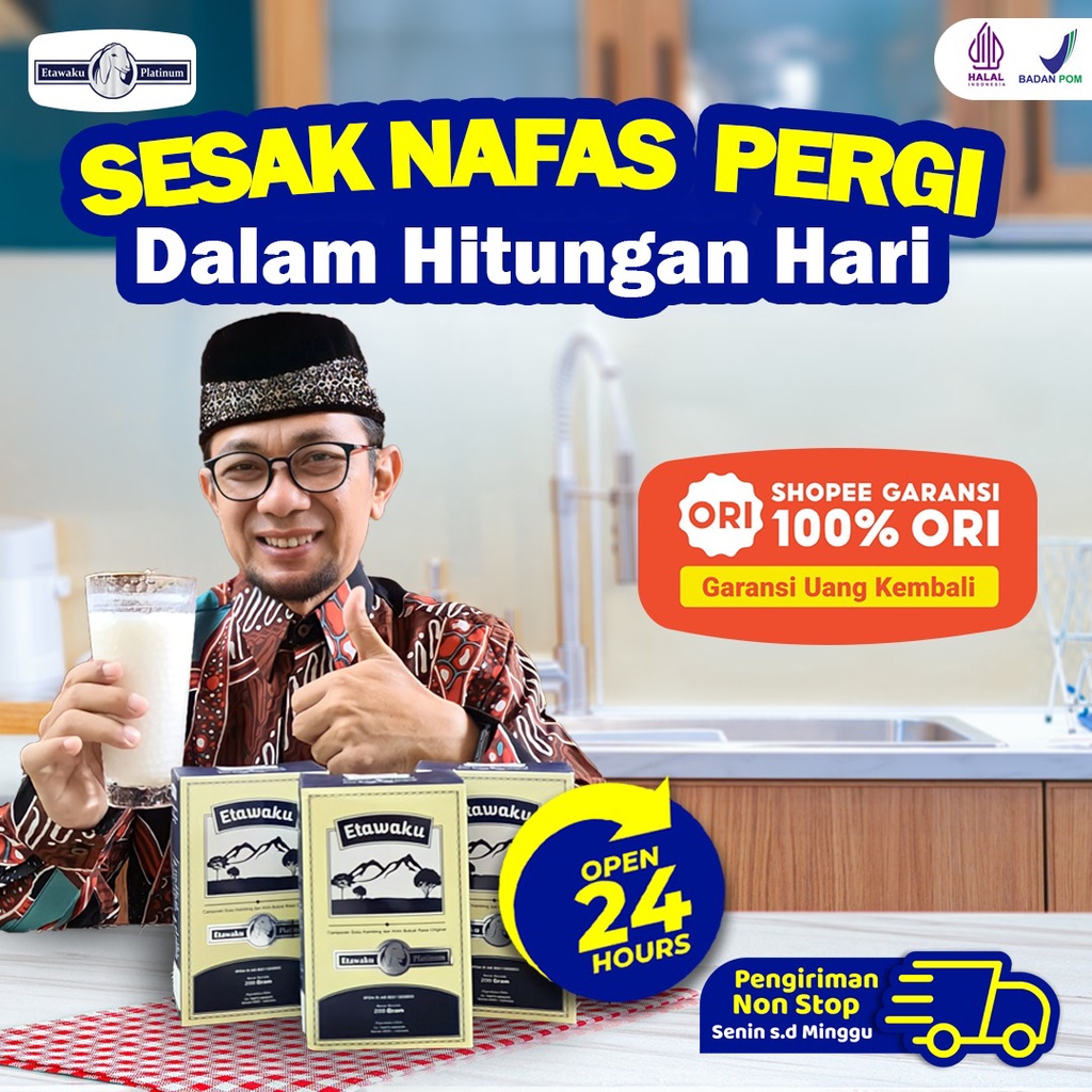 Paket Bebas Sesak Nafas 3 Box ETAWAKU PLATINUM - Susu Kambing &amp; Krimer Bubuk - Etawa ORIGINAL