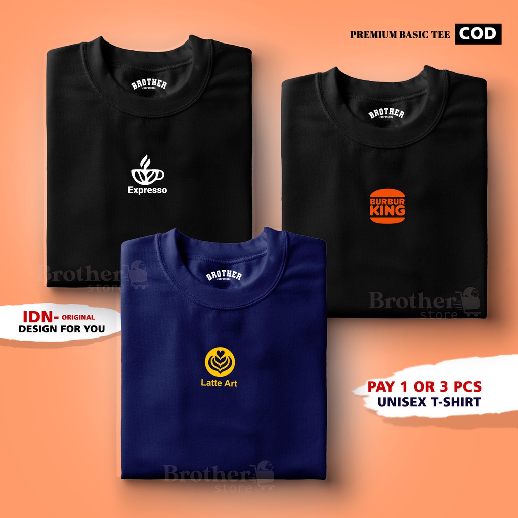 BUY 1 OR 3 PCS ( PROMO COD ) BROTHER STORE / Kaos Distro100% Catoon Combed 24s / Articel Coffee