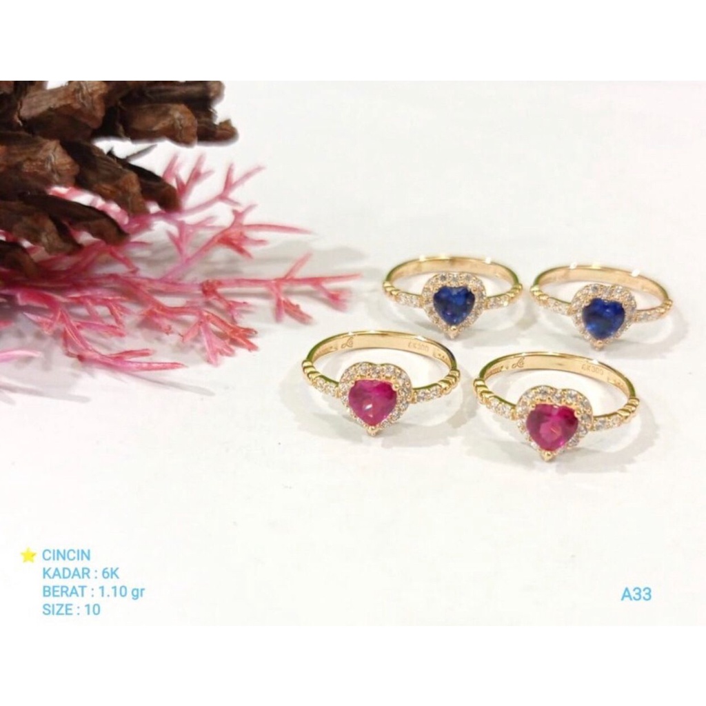 Cincin love mata warna kadar 300 6k fashion