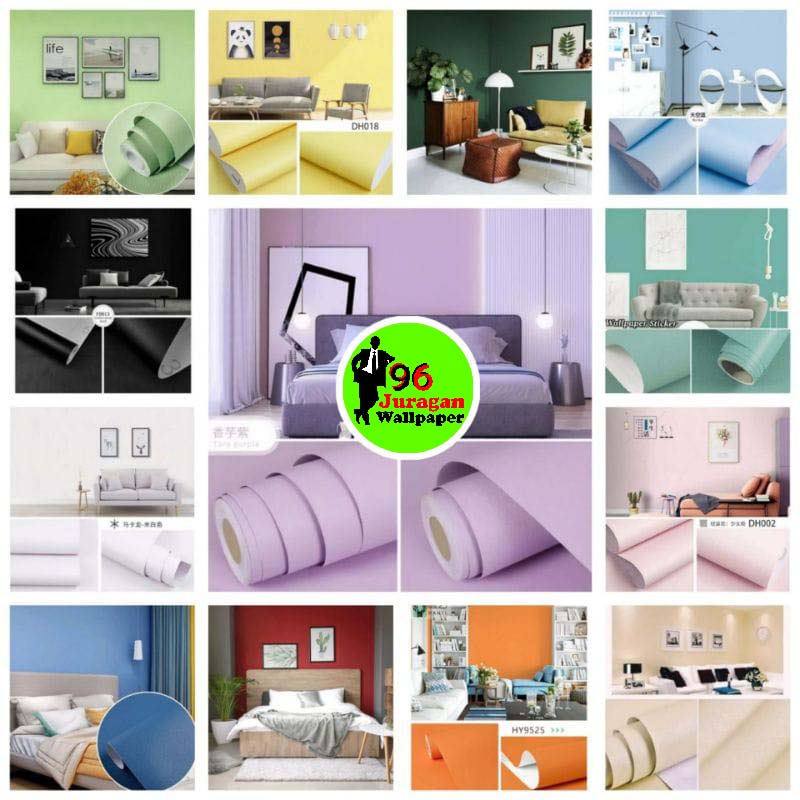 (TERMURAH) Juragan Wallpaper dinding polos 45 cm x 1 meter (BISA BAYAR COD)