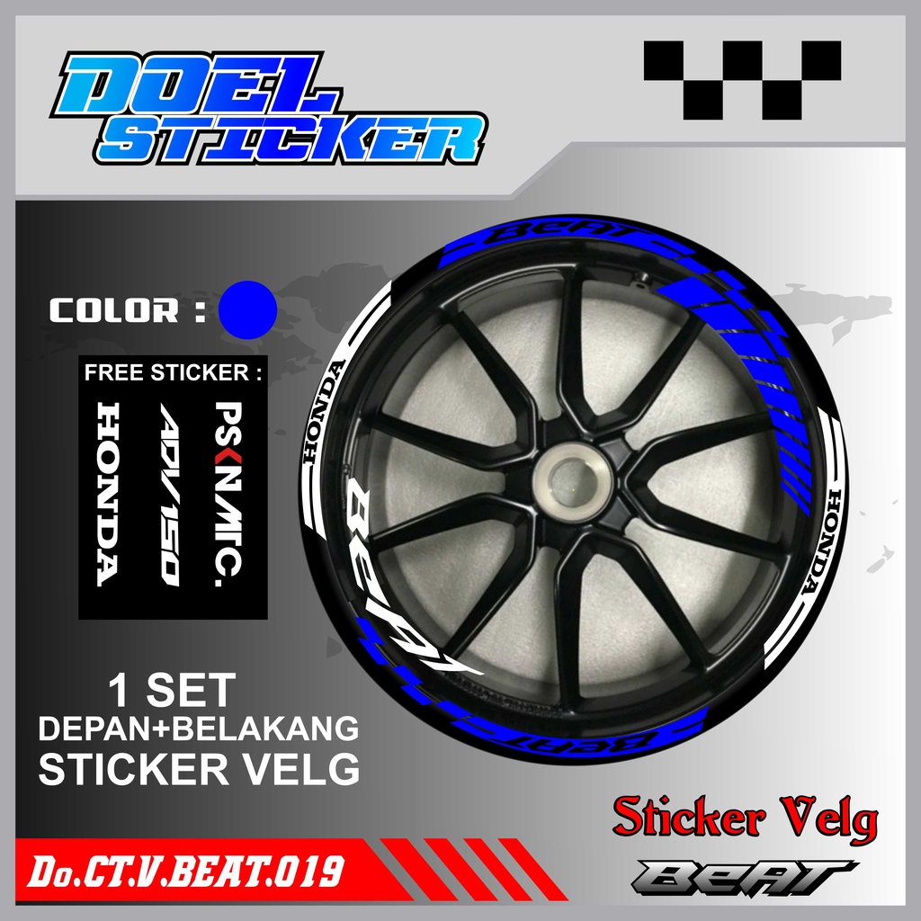 STICKER CUTTING LIST VELG HONDA BEAT VARIASI MOTOR DOEL 019