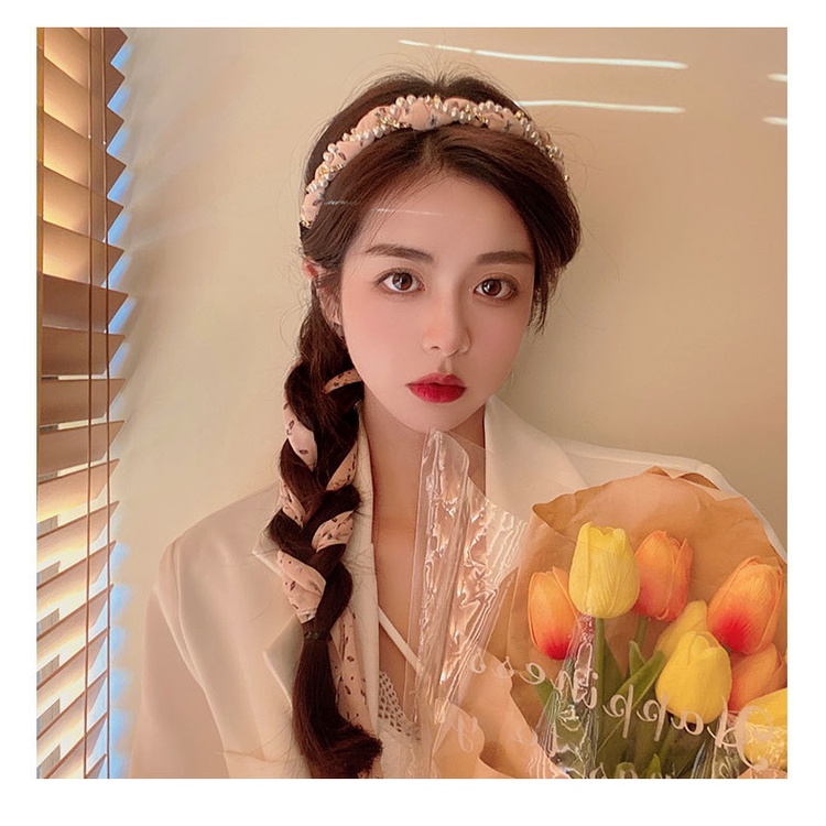 Bando Bandana Lucu Imut Elegan Gaya Korea Aksesoris Rambut Wanita Bando Kepang Korea / Serut Scrunchie Woman Aesthetic Headband Simple Tebal Bahan Kain untuk Piknik Sekolah Kuliah Pesta Nyaman Dipakai Premium