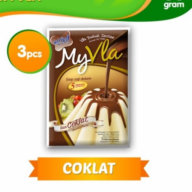 

Stok baru--Paket Nutrijel Nutrijell MyVla My Vla Coklat 63gram 63 gram 3Pcs 3 Pcs