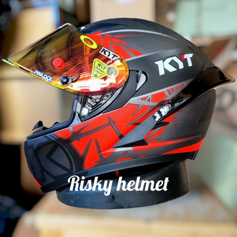 KYT Falcon spike red paket ganteng