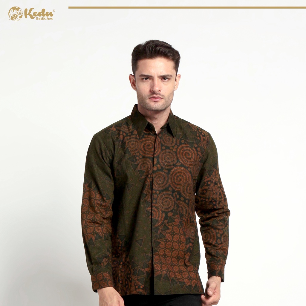 Jual Kedu Batik Dobby Tiga Roda Toska Kemeja Batik Pria Lengan Panjang ...