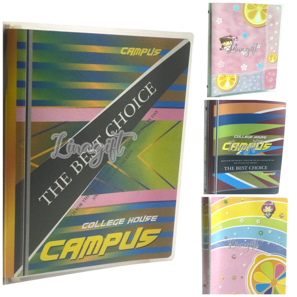 BINDER FILE RING PLASTIK - MOTIF ANAK JERUK NANAS / DEWASA CAMPUS / UKURAN B5