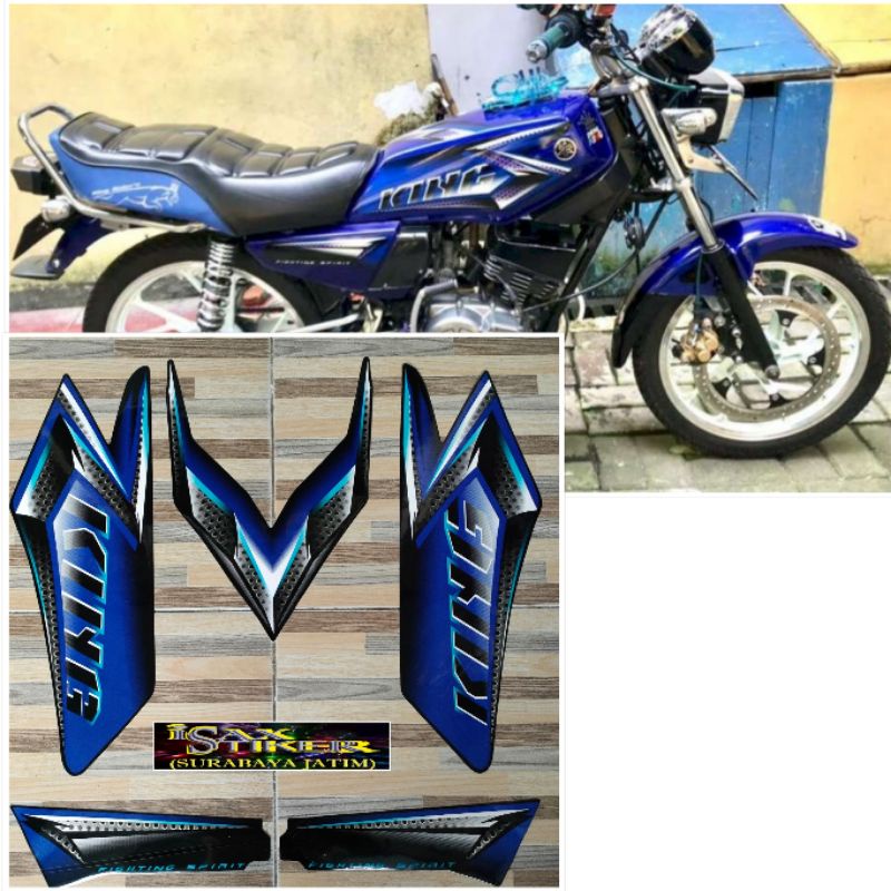 striping original Yamaha RX KING biru tahun 2008