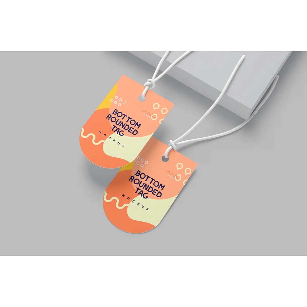 Side Oval Shape Tag Mockups