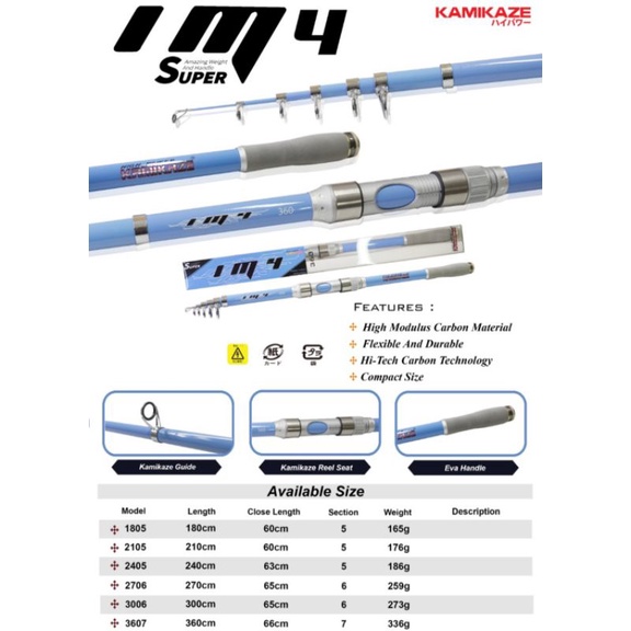 joran antena kamikaze im.4 carbon super