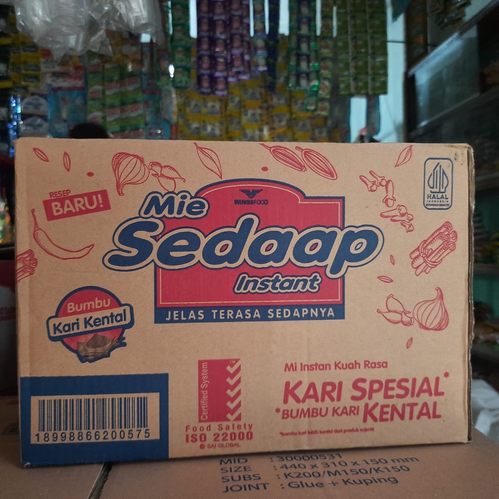 

Mie Sedaap Kari Spesial 1 Dus Isi 40 Pcs / Mie Instan Sedap Kari Kental Special