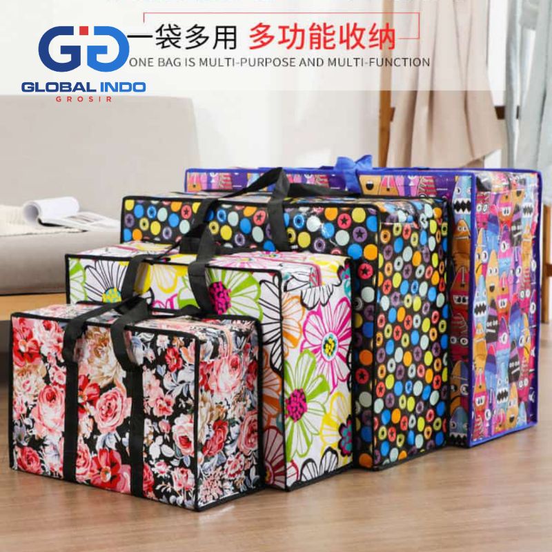 

[COD] Tas pakaian jumbo60x58x25 cm/Tas loundry microsatin resreting/ tas gantung serbaguna