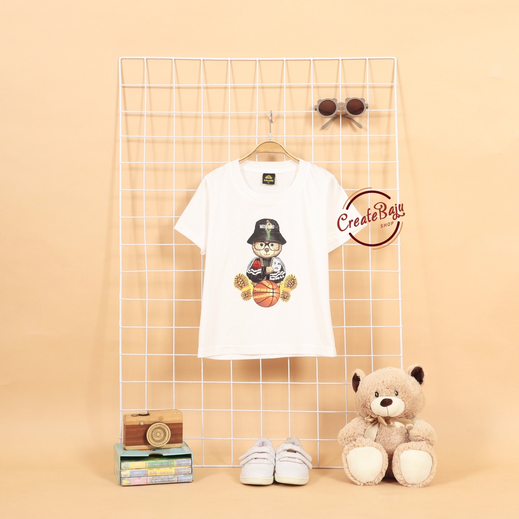 KAOS ANAK LAKI MOTIF MOSCHINO BASKET 1-7 TAHUN BAJU ATASAN ANAK LAKI FASHION TERMURAH BAHAN KATUN