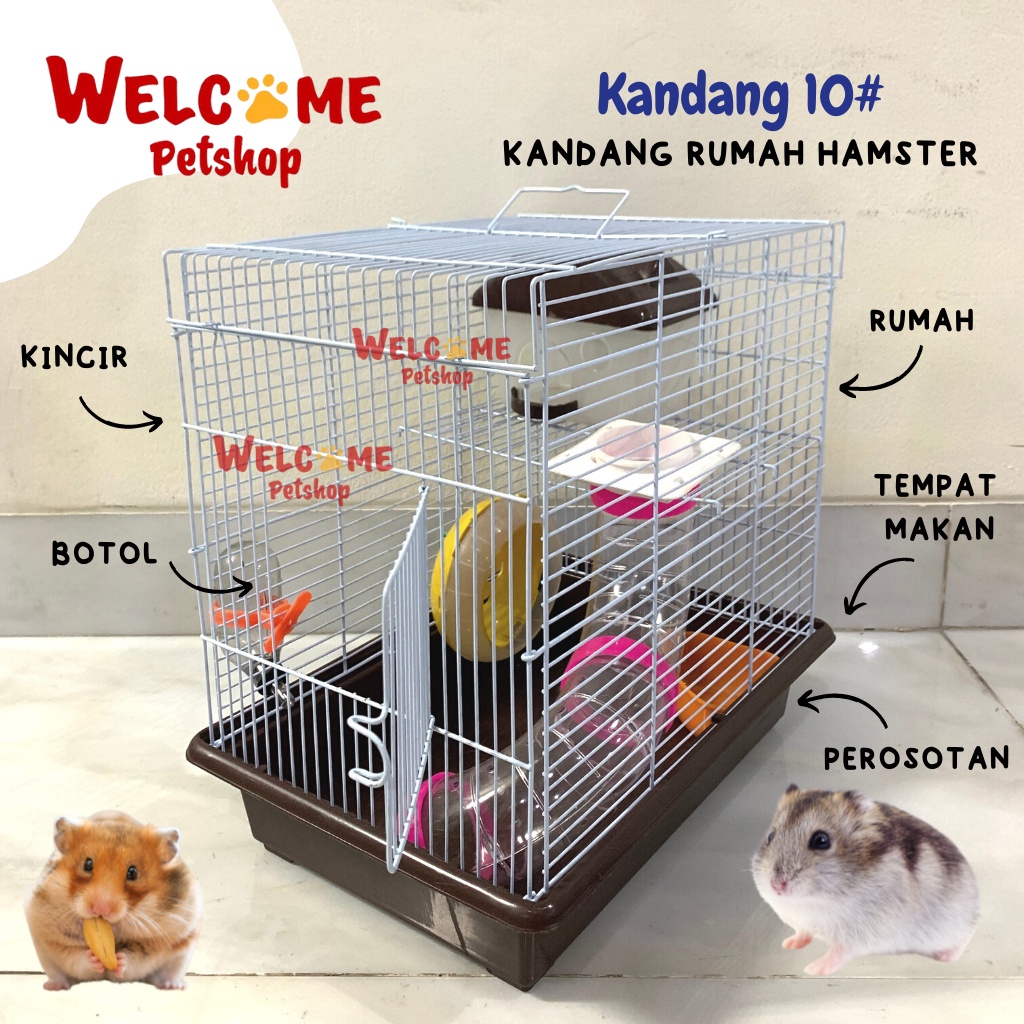 Kandang 10# Rumah Hamster Mainan Kincir Dua Tingkat SWEET Lucu