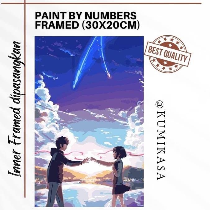 

DIY painting by number 30x20 kerajinan tangan - KIMI NO NAWA