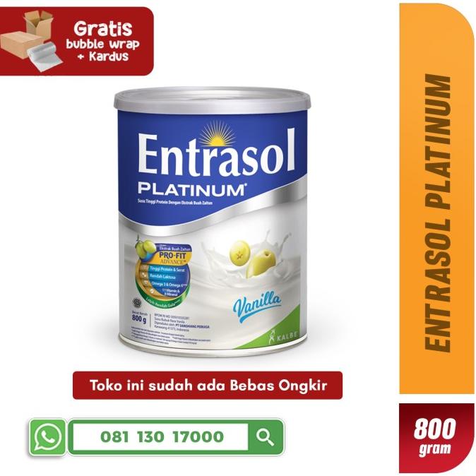 

[ COD ] Susu Lansia Entrasol Platinum Vanila 800 gram