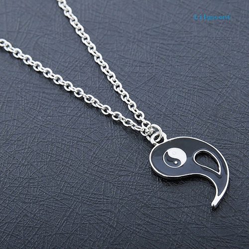 [LSFA] 2pcs/set Sahabat Tai Chi Yin Yang Berongga Liontin Split Matching Kalung