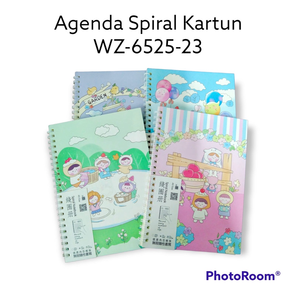 

LJK SHOP - BUKU DIARY / AGENDA SPIRAL HARD COVER UKURAN A5 KARAKTER CAKE ISI 88 HALAMAN WZ-6525-23