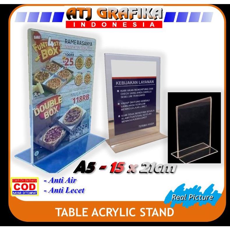 

PRODUK- ACRYLIC STAND PAPAN INFORMASI MENU BROSUR TULISAN MEJA .