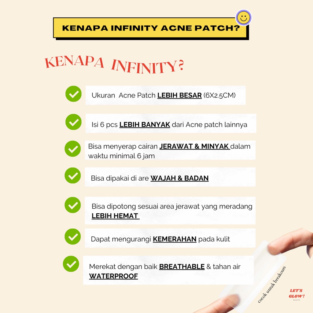 [PROMO] KOMBO HEMAT BUNDLING INFINITY + COLORFUL ACNE PATCH LETS GLOW GROUP