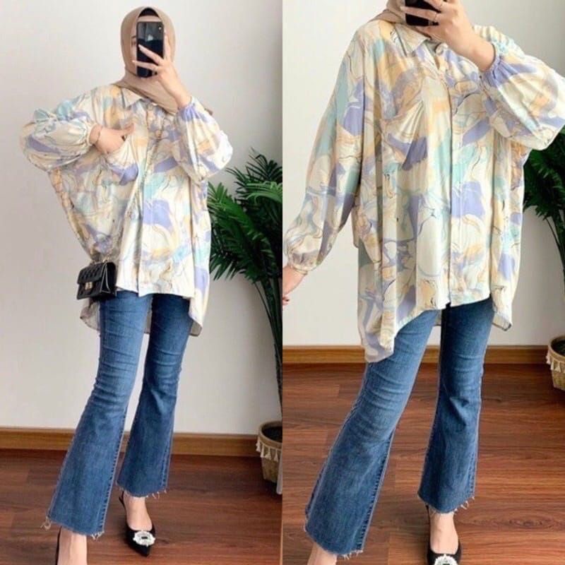 gumi kemeja jumbo oversize bahan rayon viscose