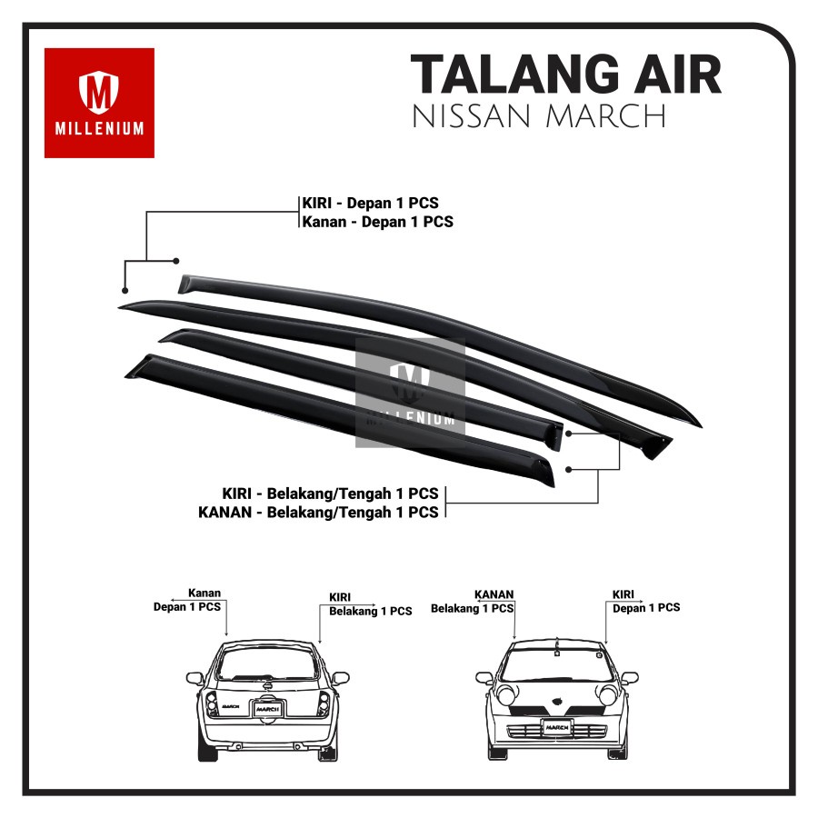 TALANG AIR PINTU MOBIL NISSAN MARCH 2010 - 2022 MODEL SLIM