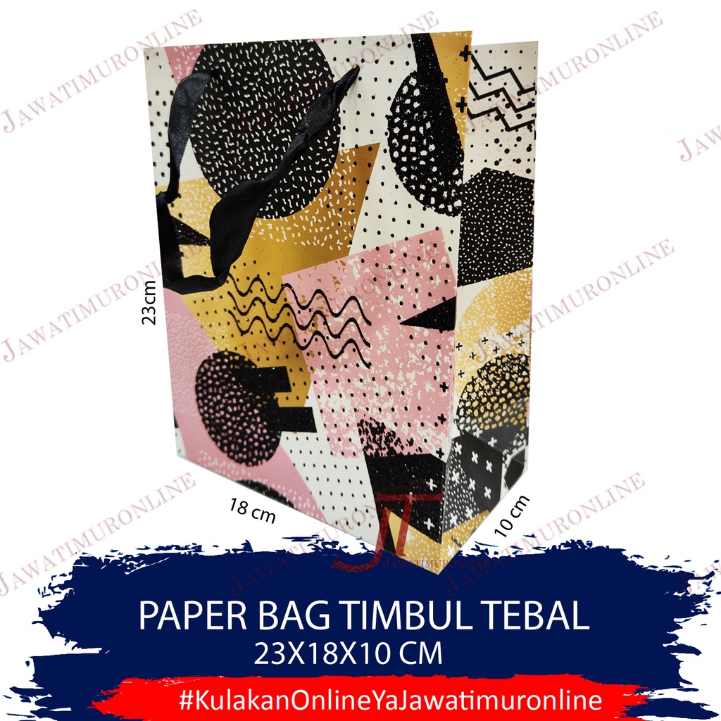 Paper Bag Fancy Bahan Tebal Motif Timbul - Goodie Bag Motif